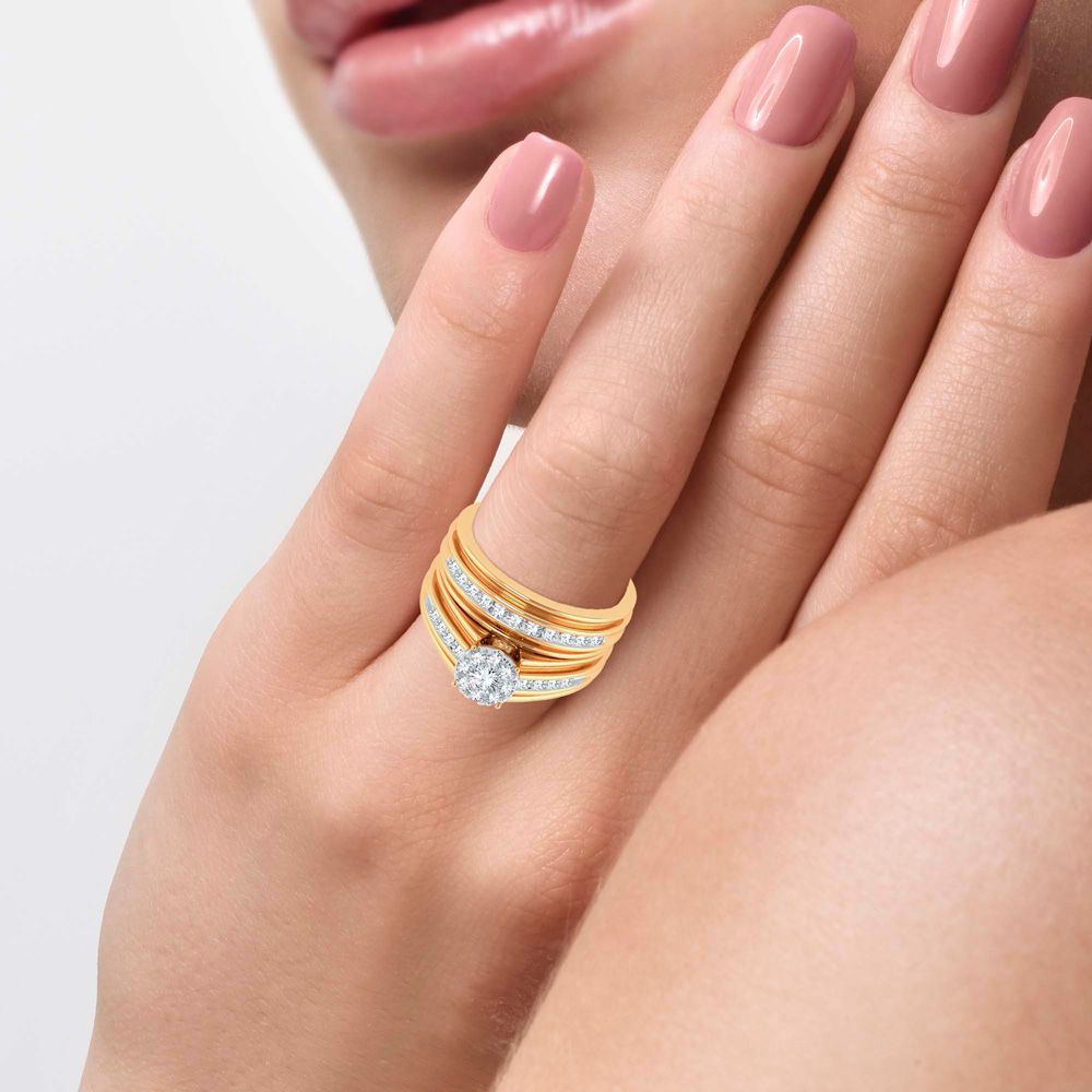 14k 0.86ct Diamond Trio Set