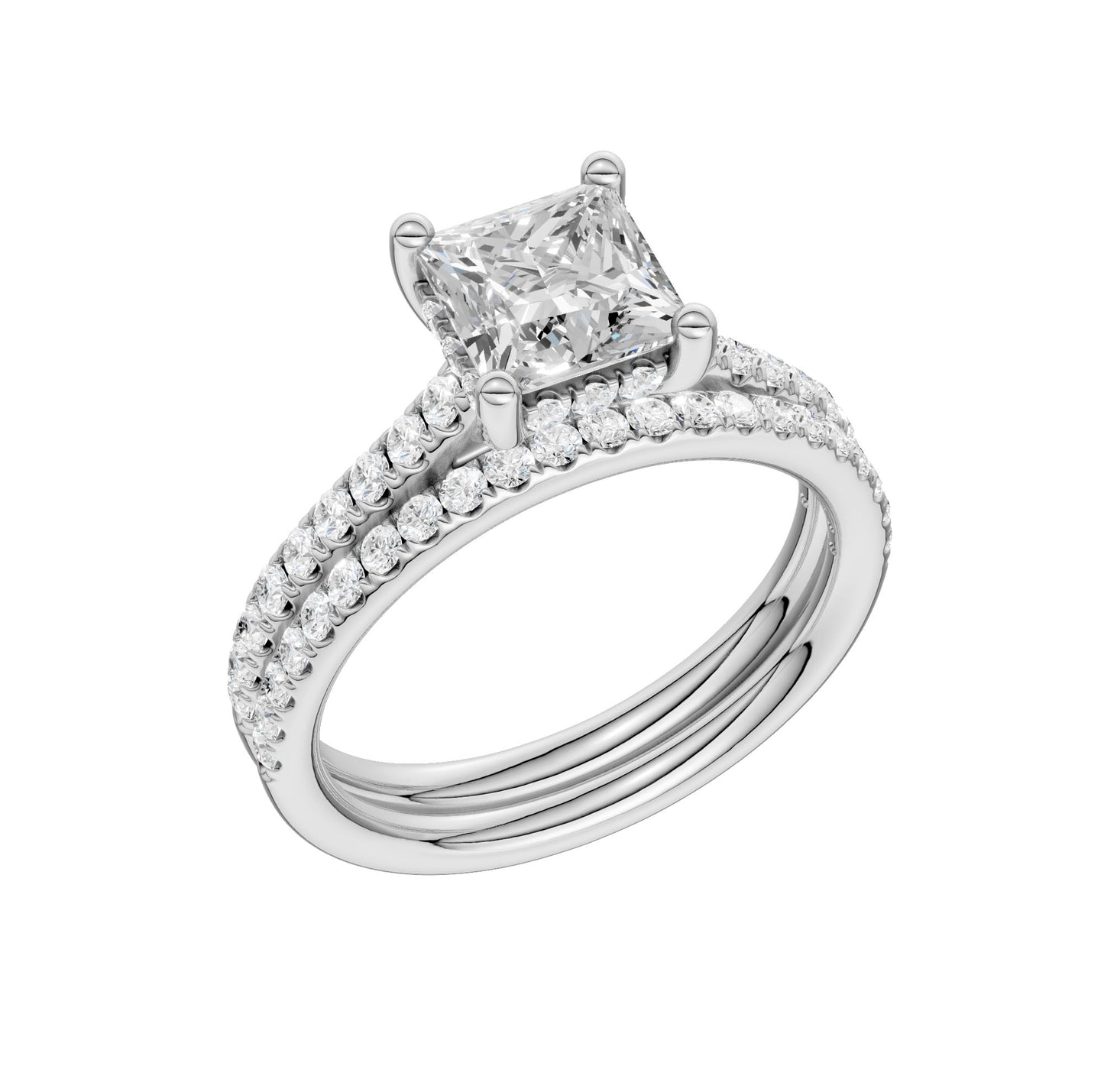 Platinum 2.50CT Lab Diamond Bridal Ring