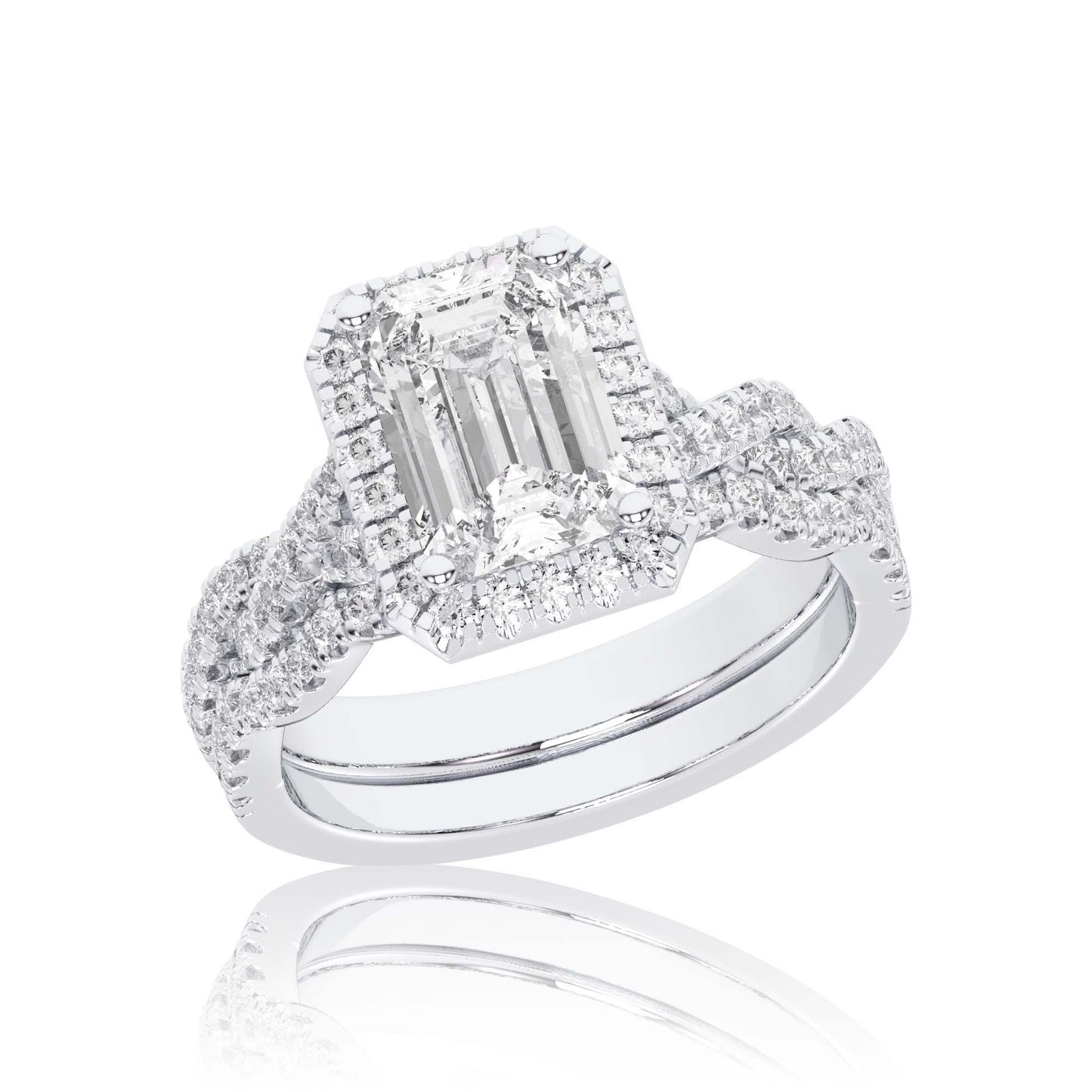 14K 1.50CT Certified Lab-Grown Diamond Bridal Set