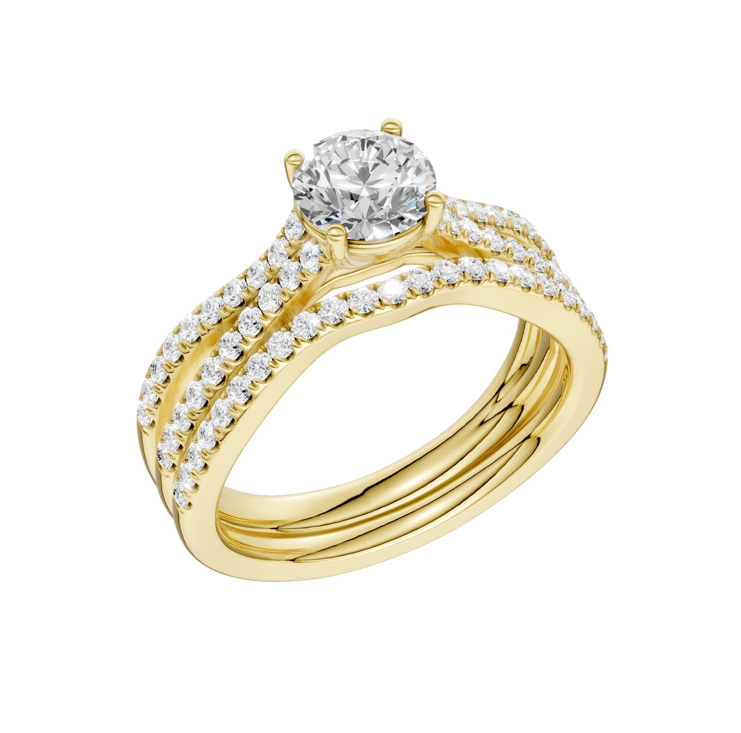 14K 1.40CT Lab Grown Diamond Bridal Set