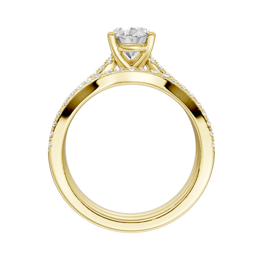 14K 1.40CT Lab Grown Bridal Set