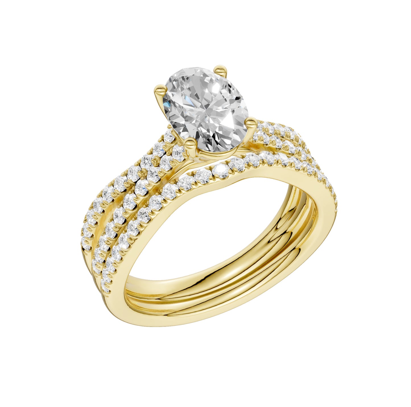 14K 1.40CT Lab Grown Bridal Set