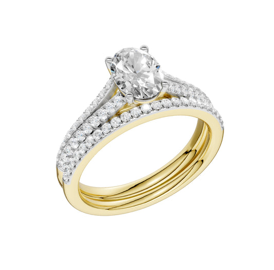 14K 1.40CT Lab Grown Bridal Set