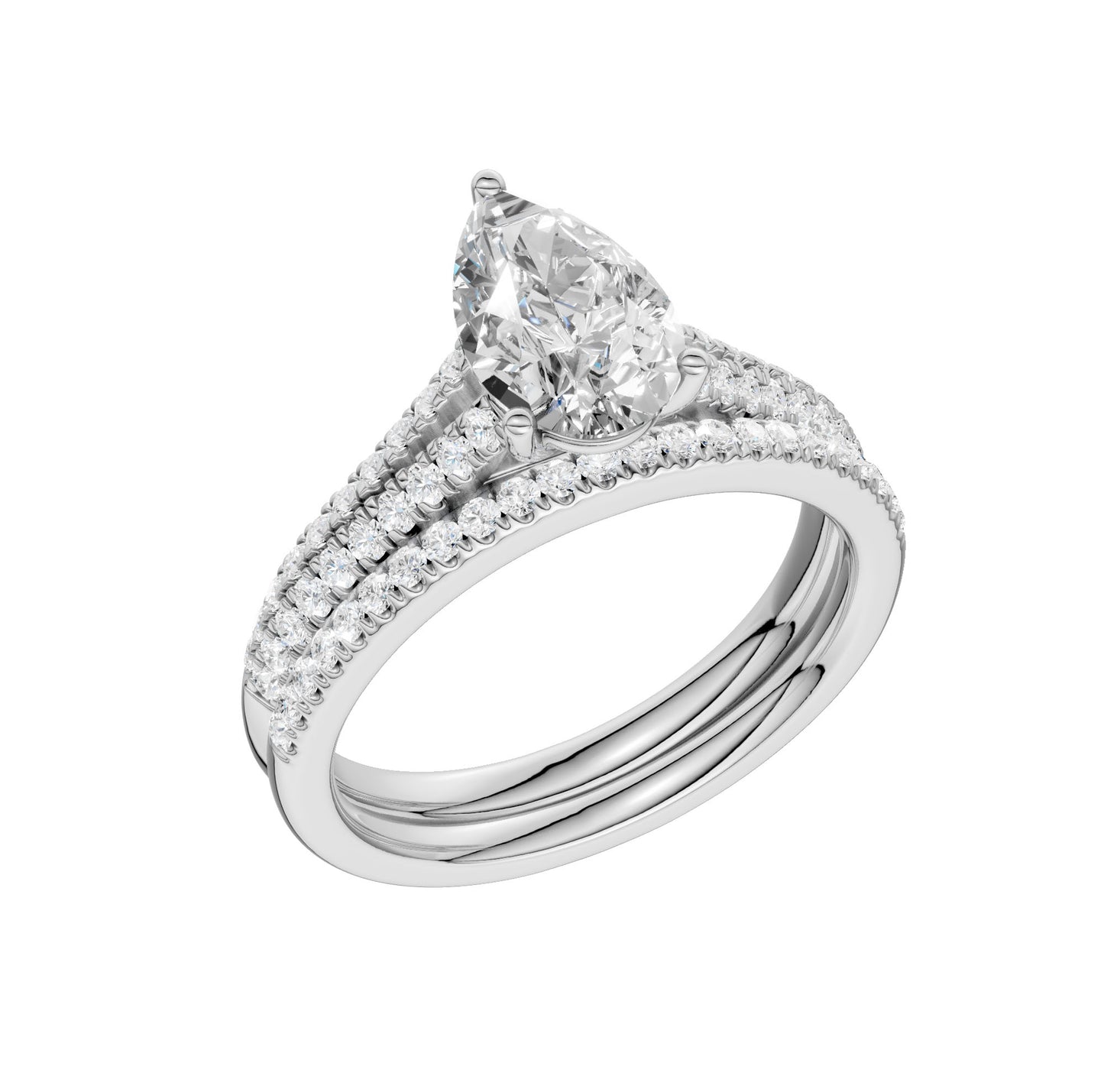 Certified Lab Grown 14K 1.40CT Diamond Bridal Set
