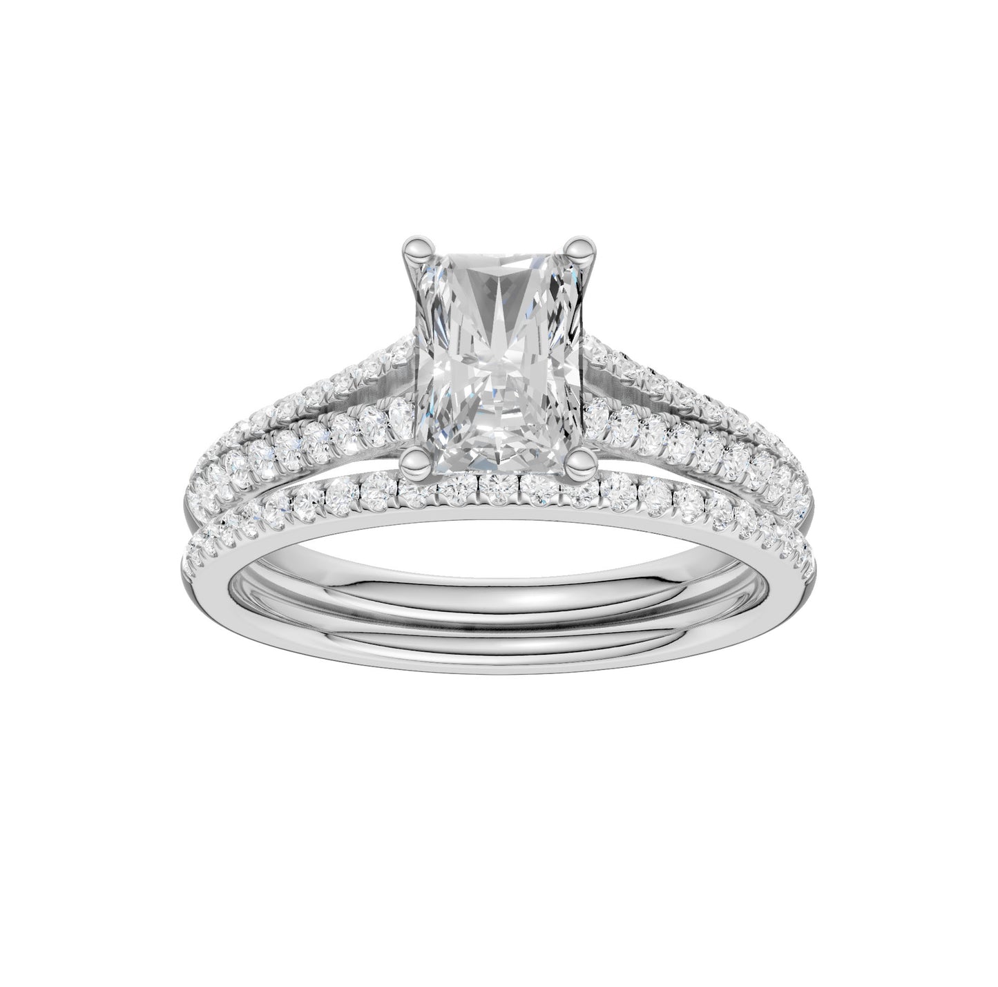 Certified Lab Grown 14K 1.40CT Diamond Bridal Set