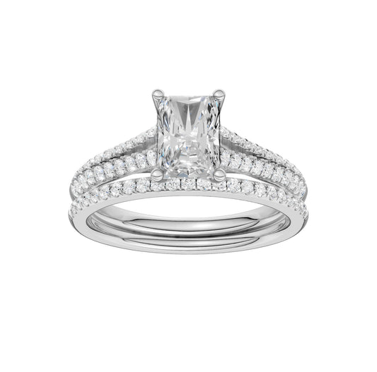 Certified Lab Grown 14K 1.40CT Diamond Bridal Set