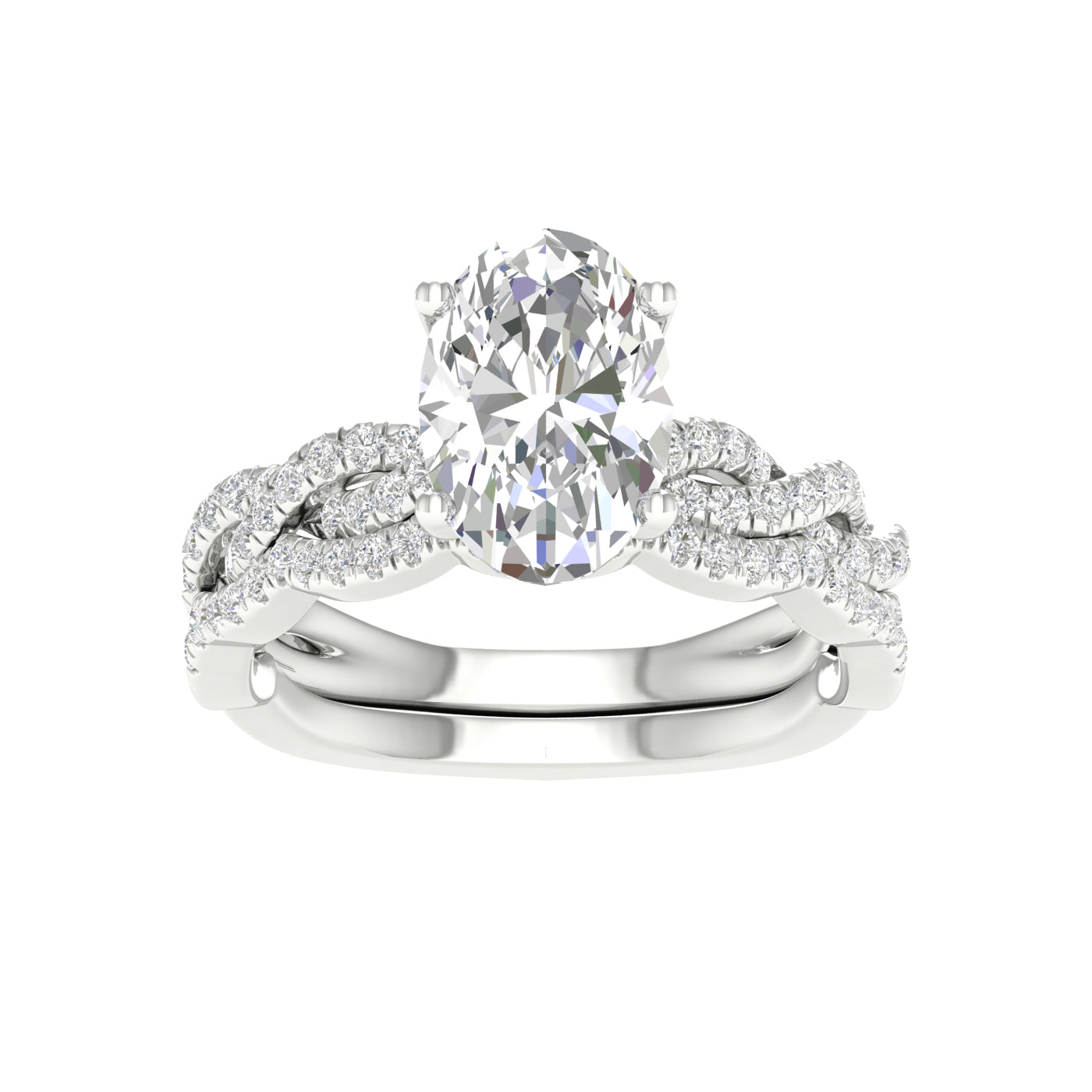 14K 2.40CT Lab Diamond Bridal Set
