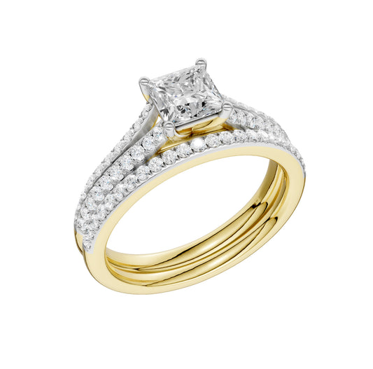 Certified Lab Grown 14K 1.40CT Diamond Bridal Set