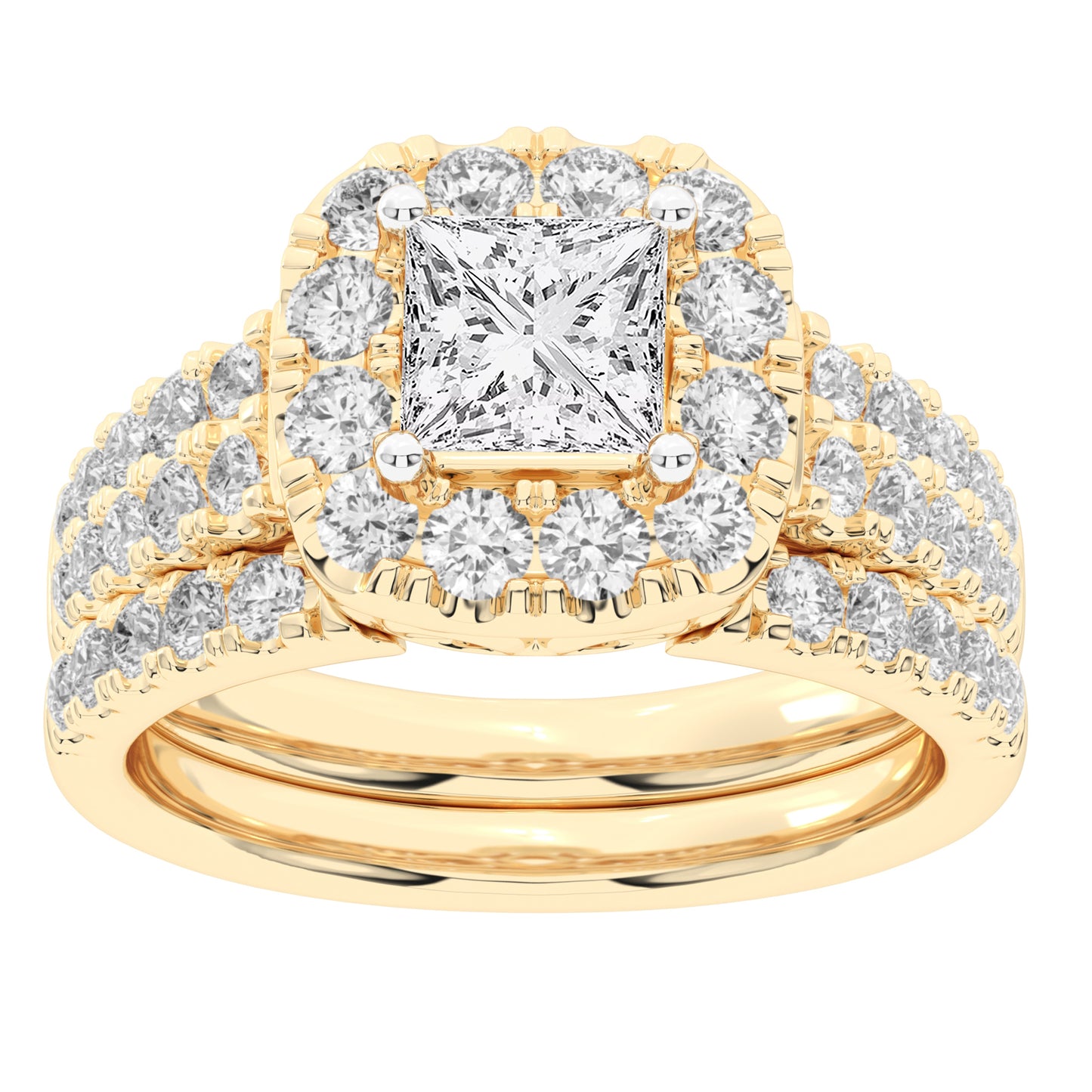 14K 2.00CT Lab Grown Diamond Bridal Set