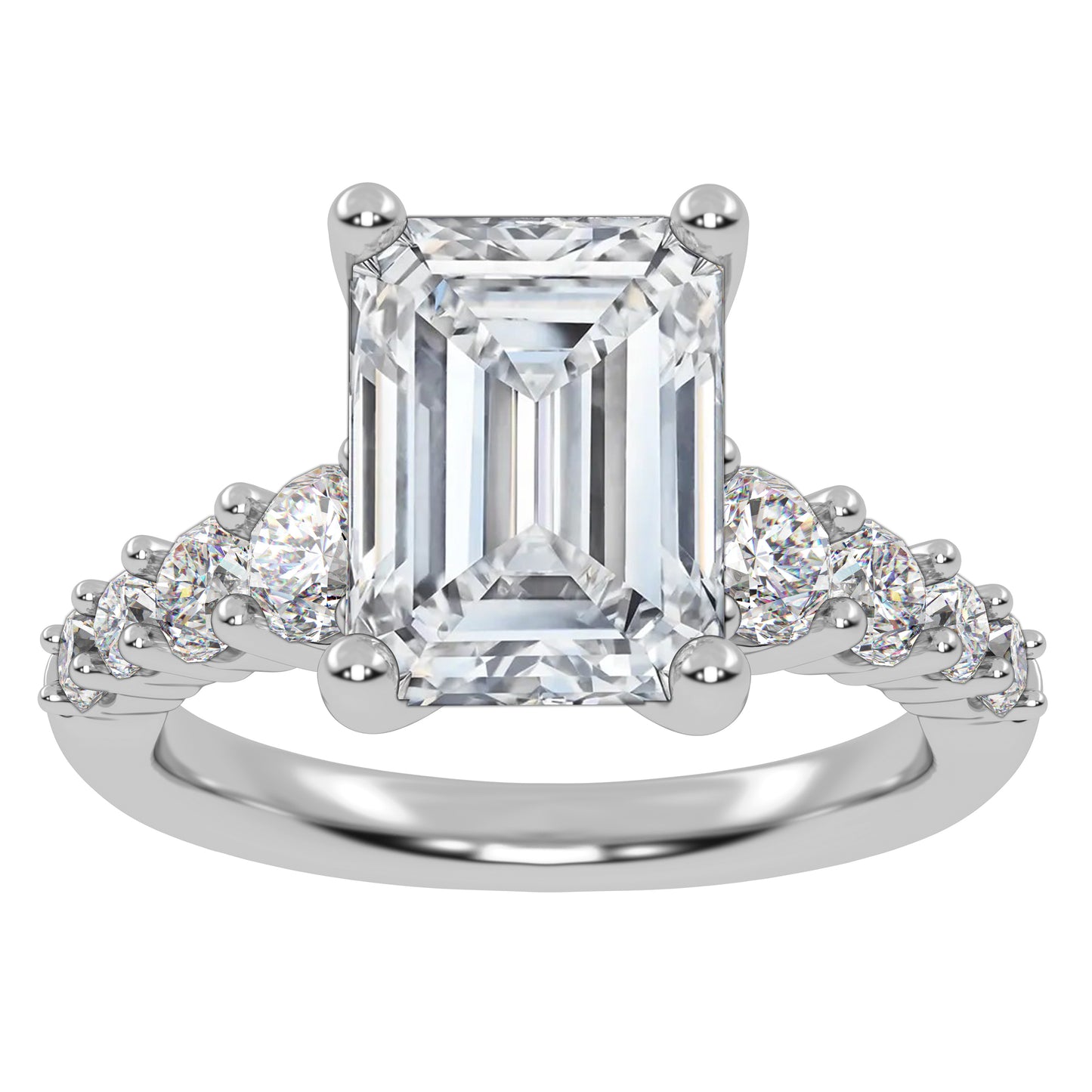 14K 3.75CT Certified Lab Grown Diamond Engagement Ring