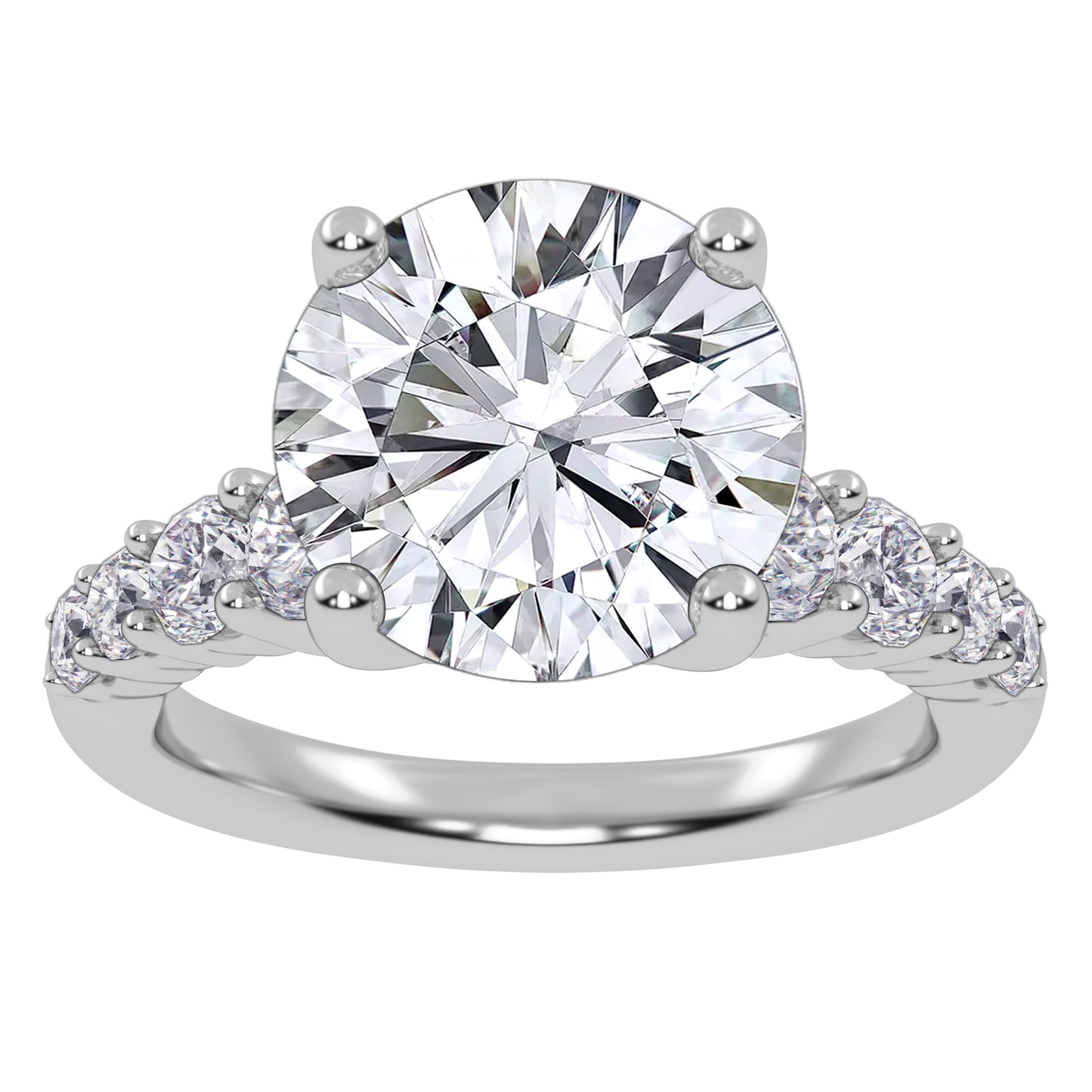14K 3.75CT Certified Lab Grown Diamond Engagement Ring