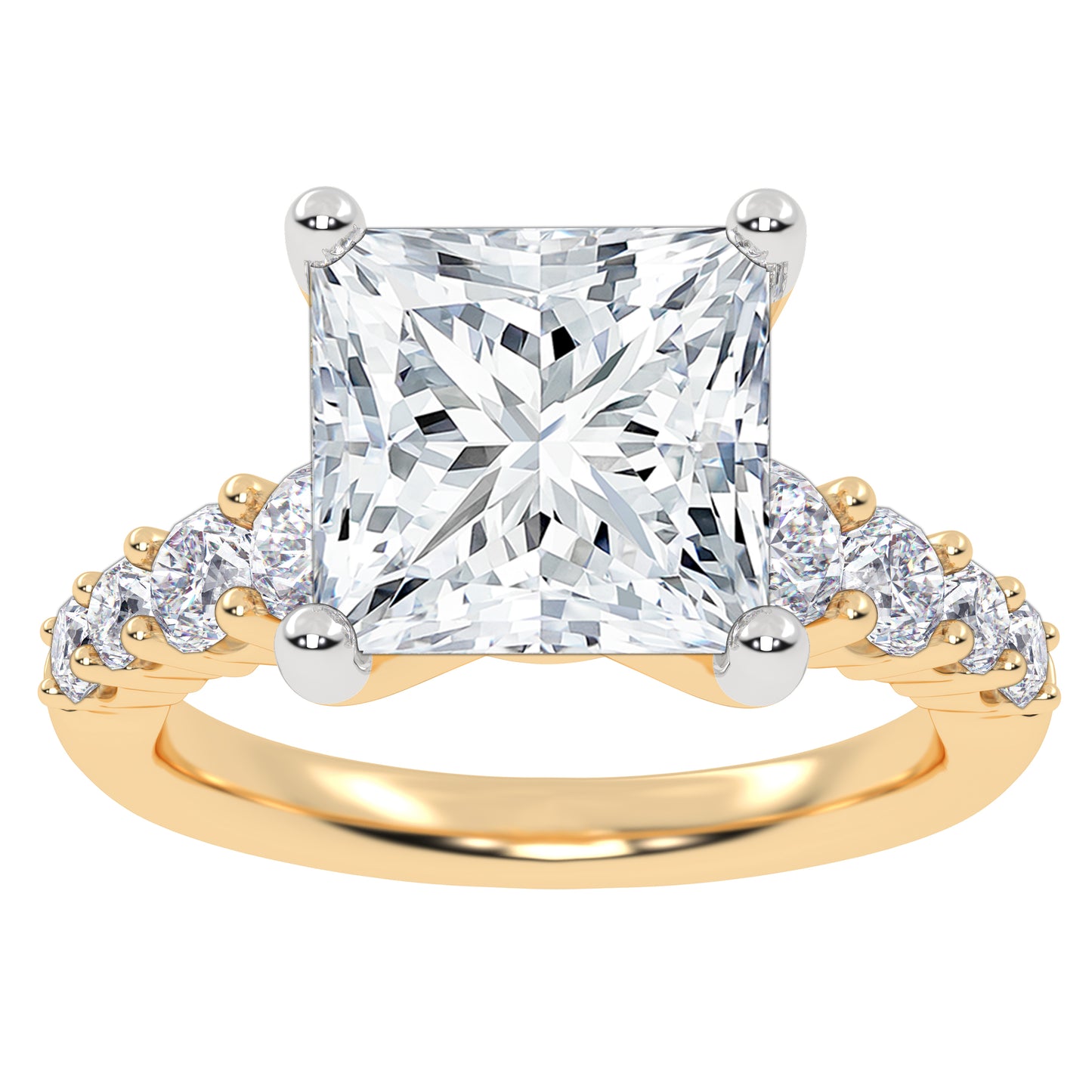 14K 3.75CT Certified Lab Grown Diamond Engagement Ring