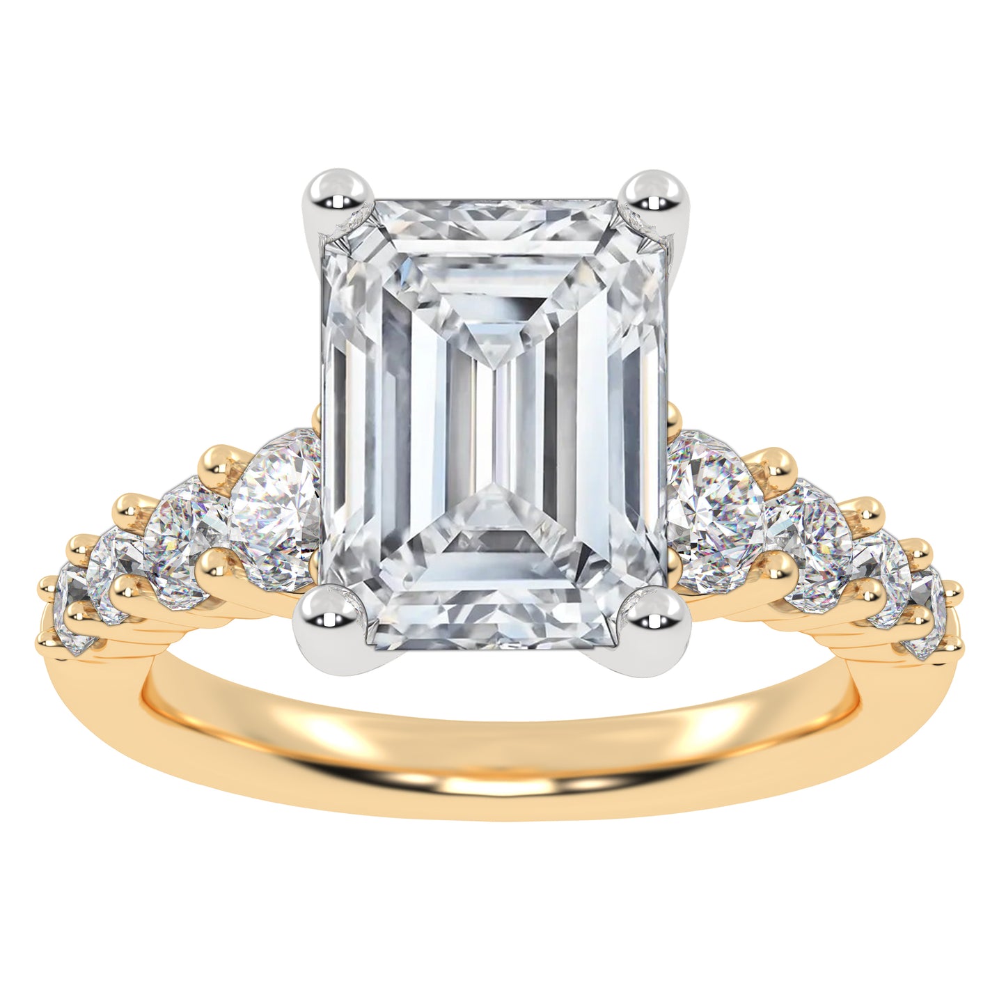14K 3.75CT Certified Lab Grown Diamond Engagement Ring
