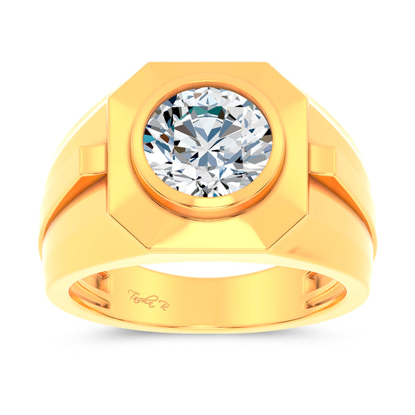 14K 3.00CT Lab Diamond Mens Ring