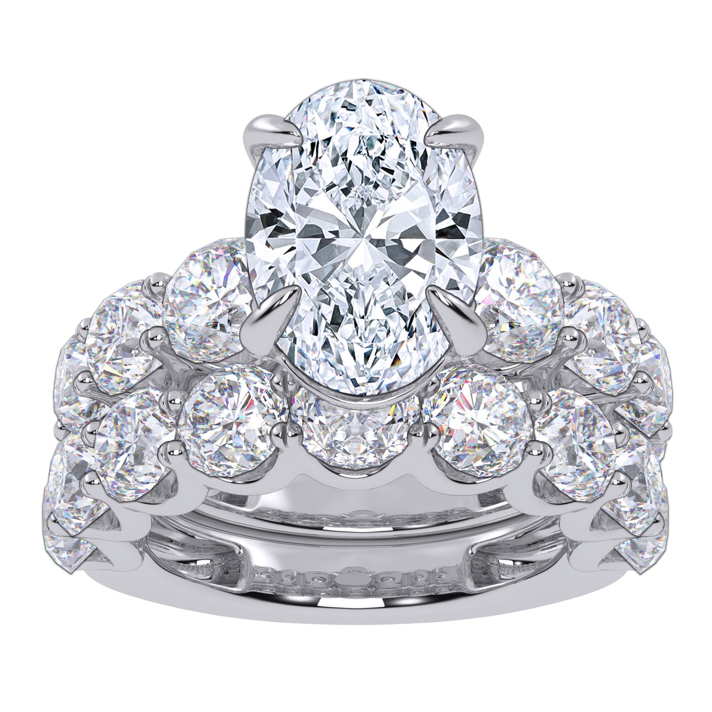 14K 10.00CT Certified Lab Grown Diamond Bridal Set