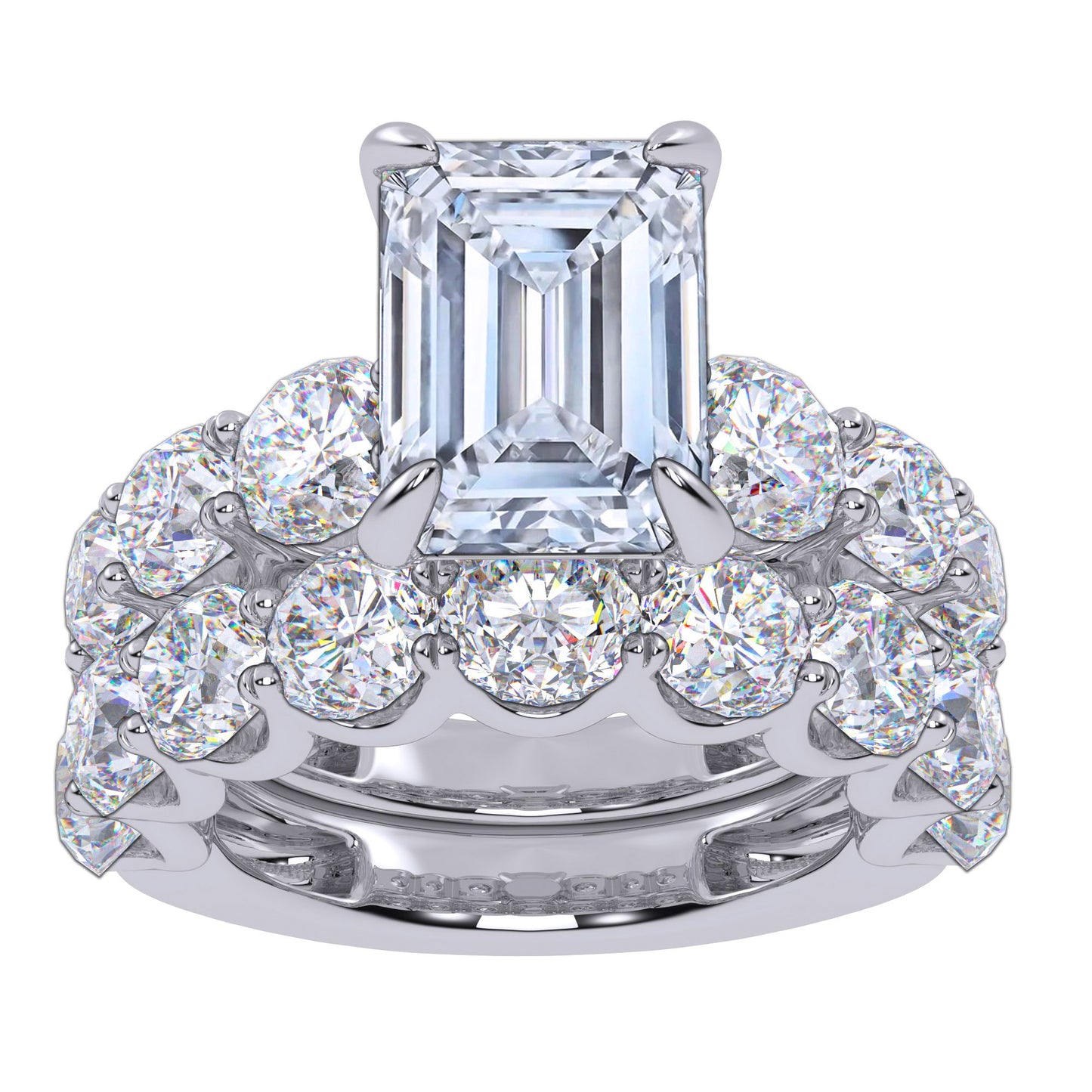 14K 10.00CT Certified Lab Grown Diamond Bridal Set