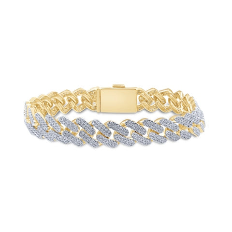 10K 3.45-3.57CT D-BRACELET MEN RDS MP SIZE 8.5 INCH 10.92-11.03 MM
