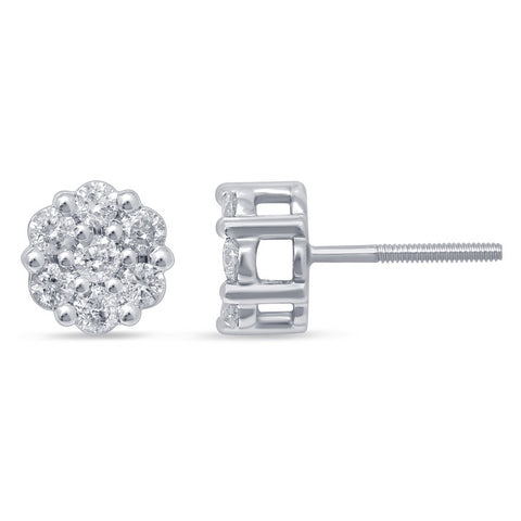 10K 0.72-0.79CT D-EARRING RDS 'FLOWER'