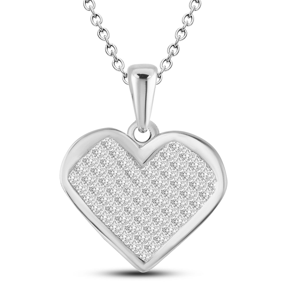 14K  1.00CT  Princes cut Dimaond Pendant