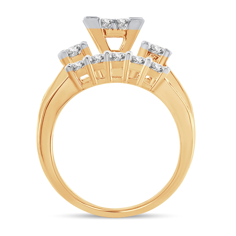 14K  3.00 CT  PRINCESS CUT Diamond  BRIDAL  RING