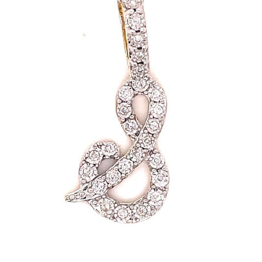 10K 0.20CT D-ALPHABET RDS FANUC CURSIVE SCRIPT FONT "INITIAL S"