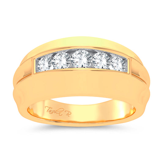 14K 0.25CT DIAMOND MEN'S BAND
