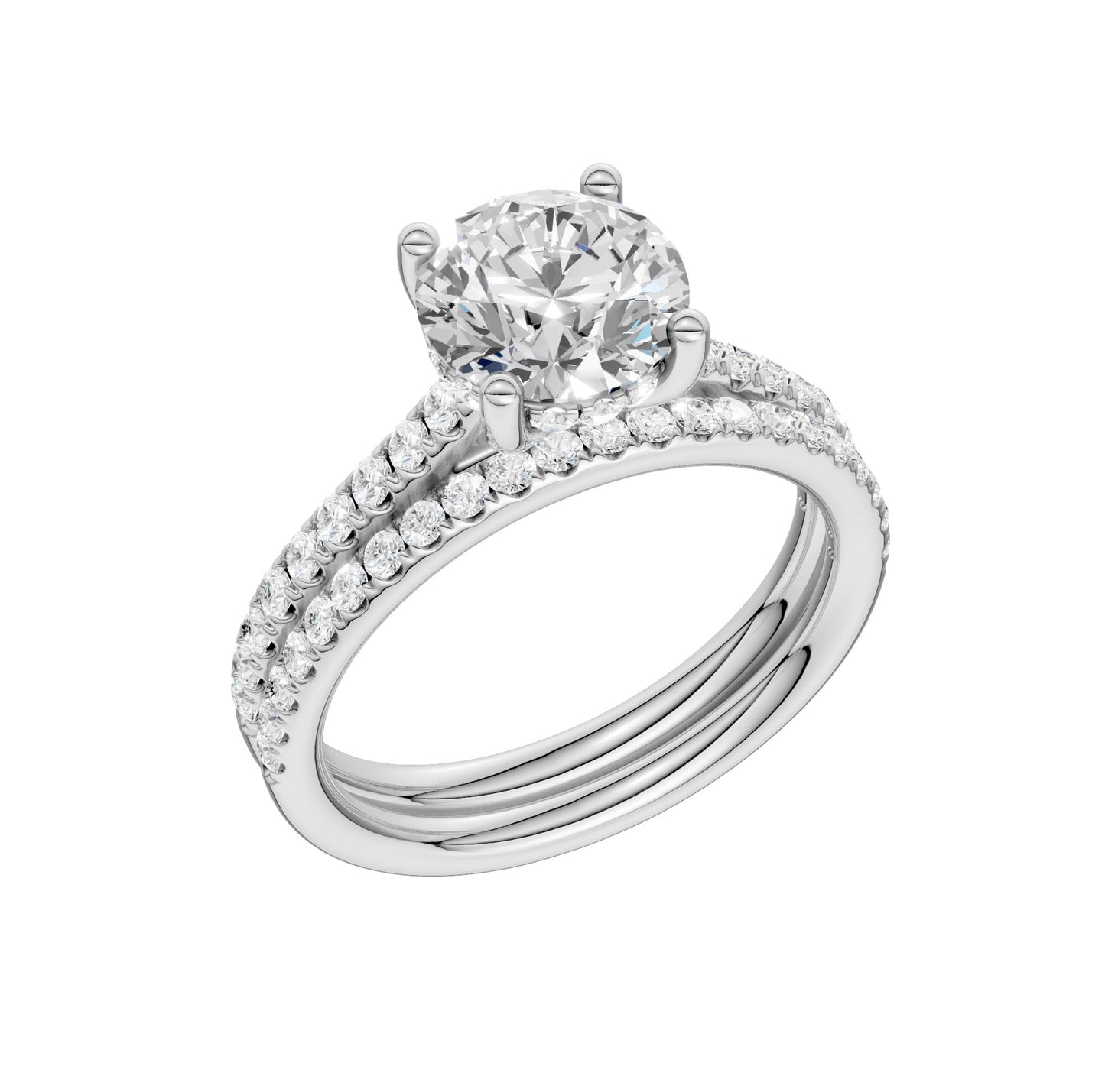 Platinum 2.50CT  Lab Diamond Bridal Ring