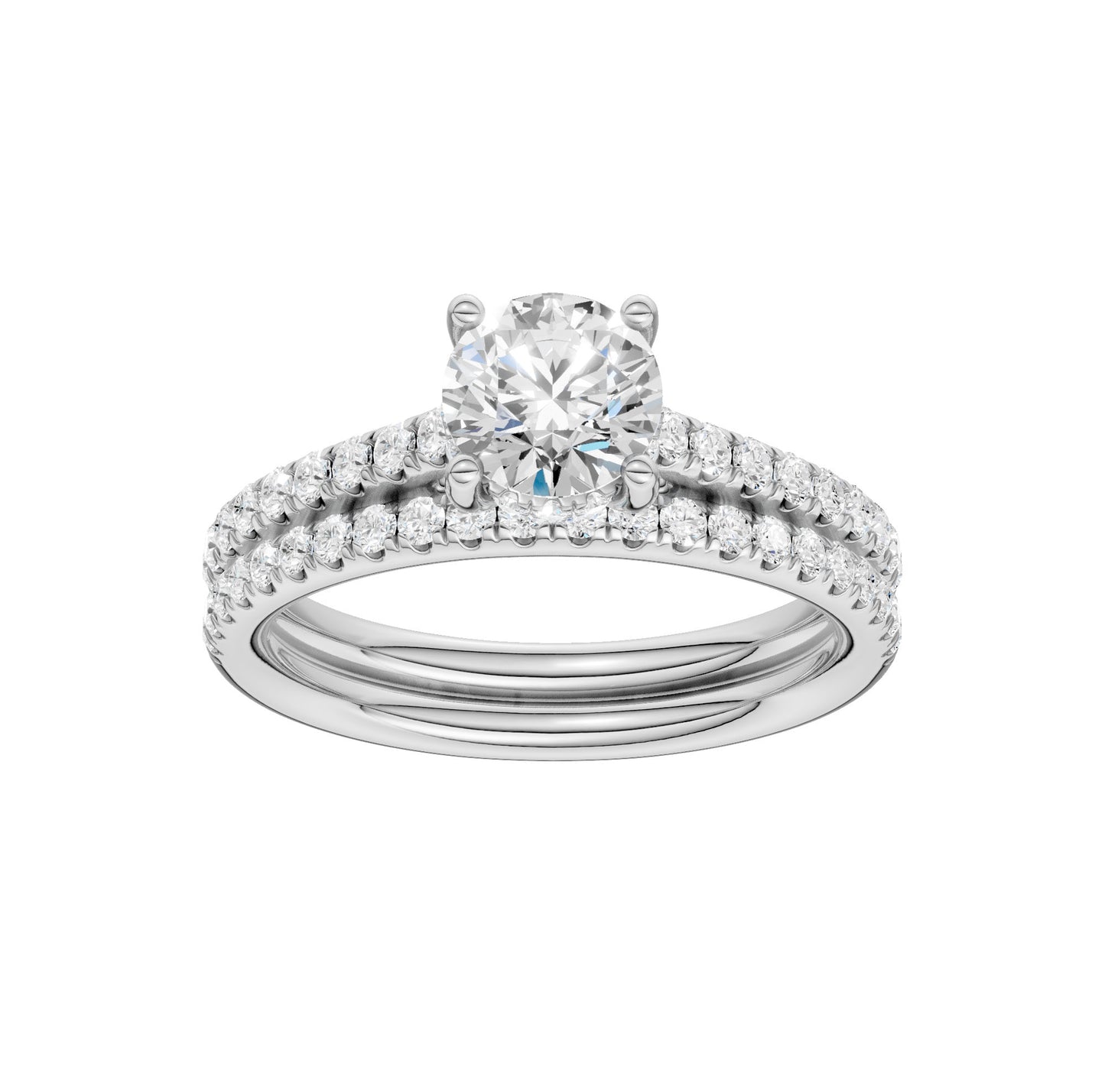 Platinum  1.50CT  Lab Diamond Bridal Ring