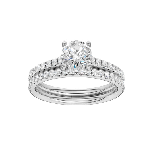 Platinum  1.50CT  Lab Diamond Bridal Ring