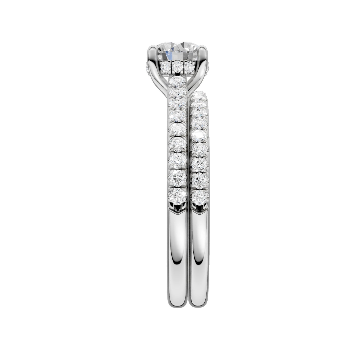 Platinum  1.50CT  Lab Diamond Bridal Ring