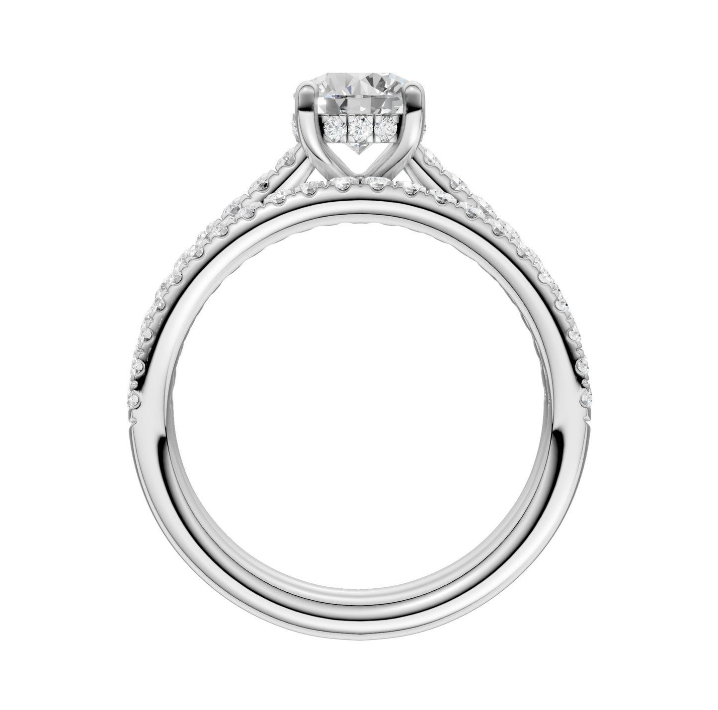 Platinum  1.50CT  Lab Diamond Bridal Ring