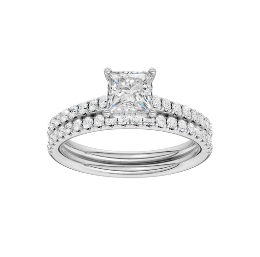 Platinum  1.50CT  Lab Diamond Bridal Ring