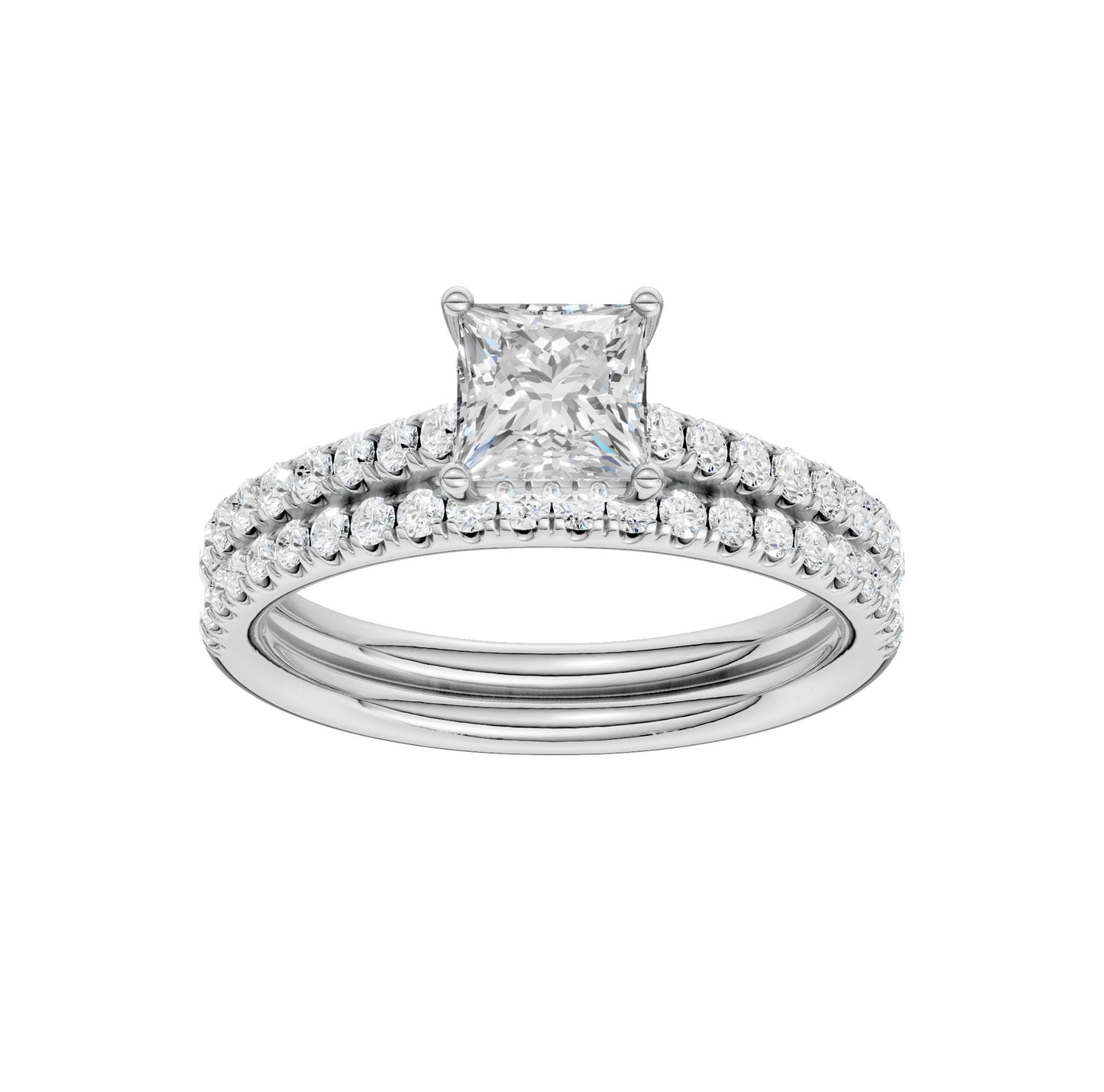 Platinum  1.50CT  Lab Diamond Bridal Ring