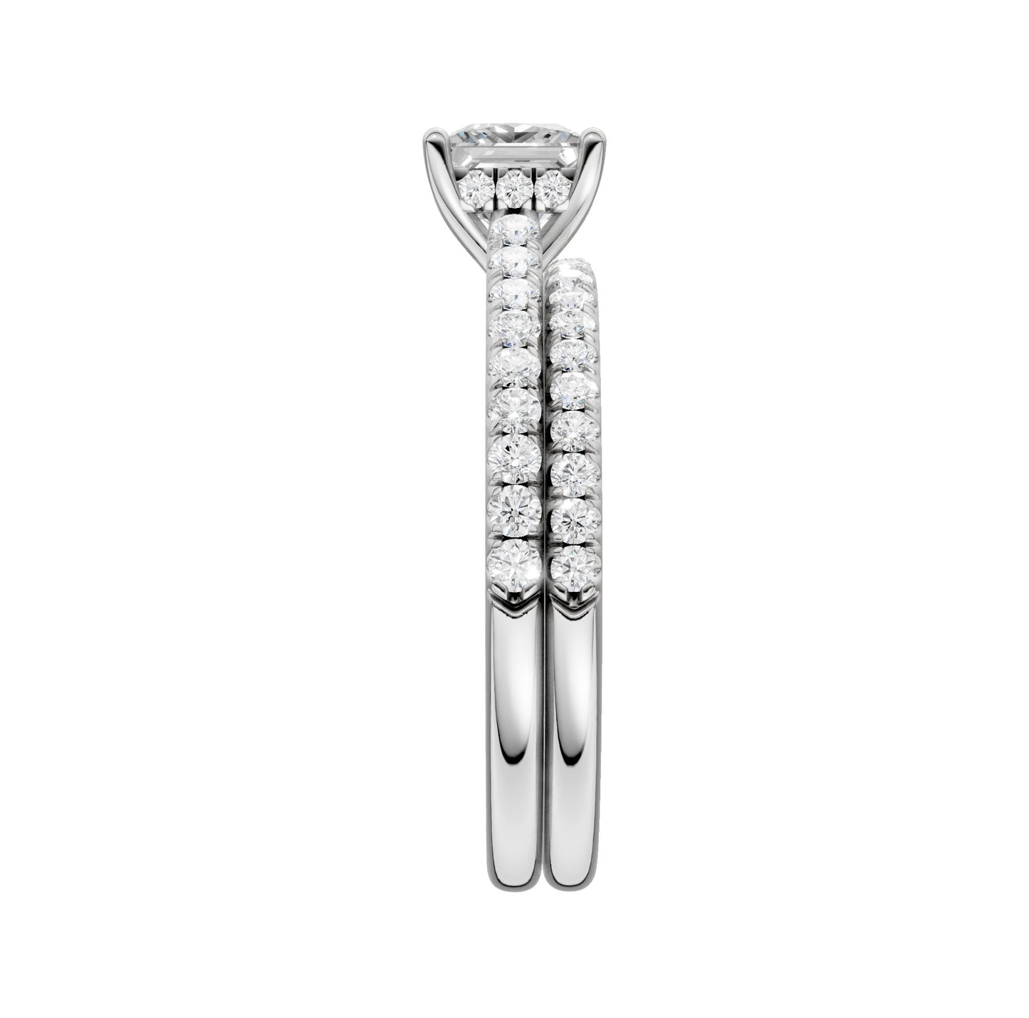 Platinum  1.50CT  Lab Diamond Bridal Ring