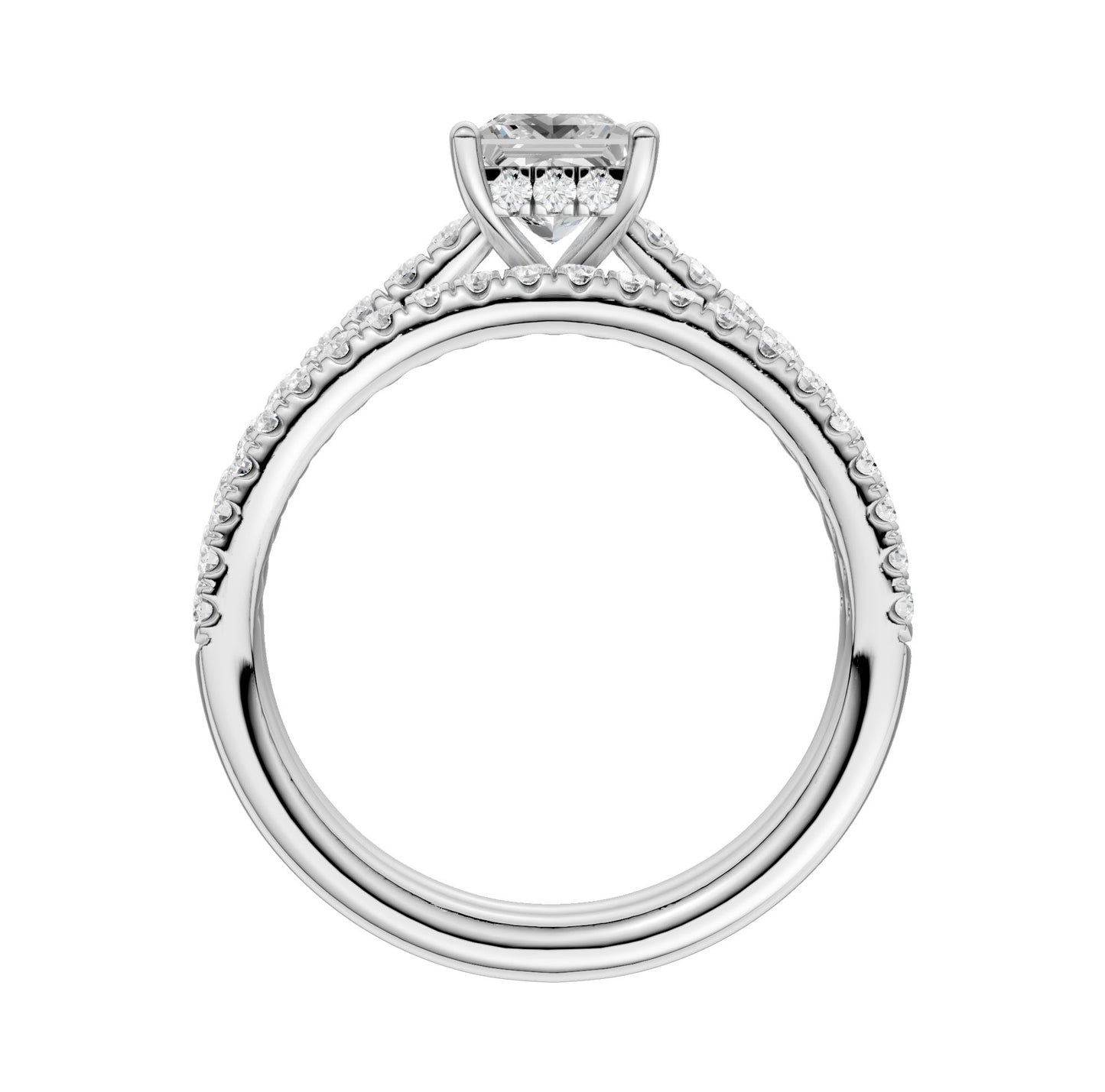 Platinum  1.50CT  Lab Diamond Bridal Ring