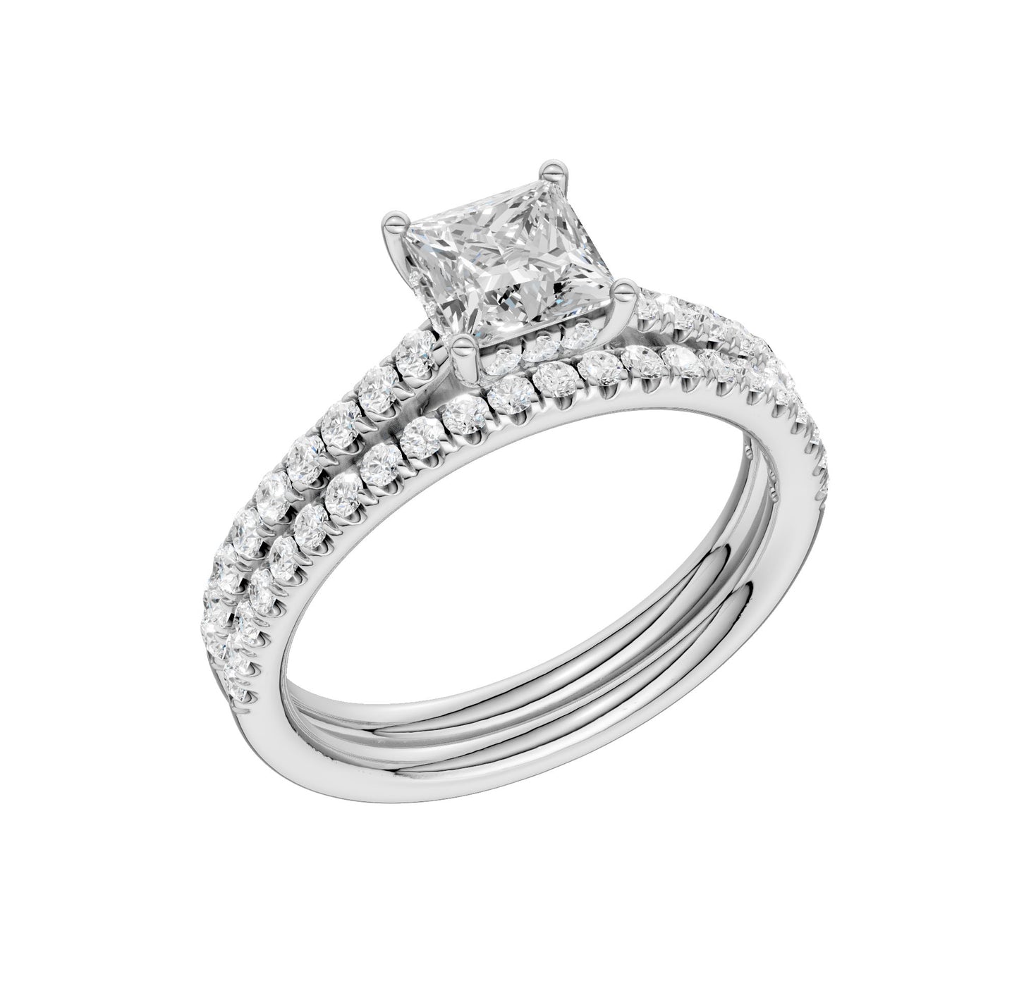 Platinum  1.50CT  Lab Diamond Bridal Ring