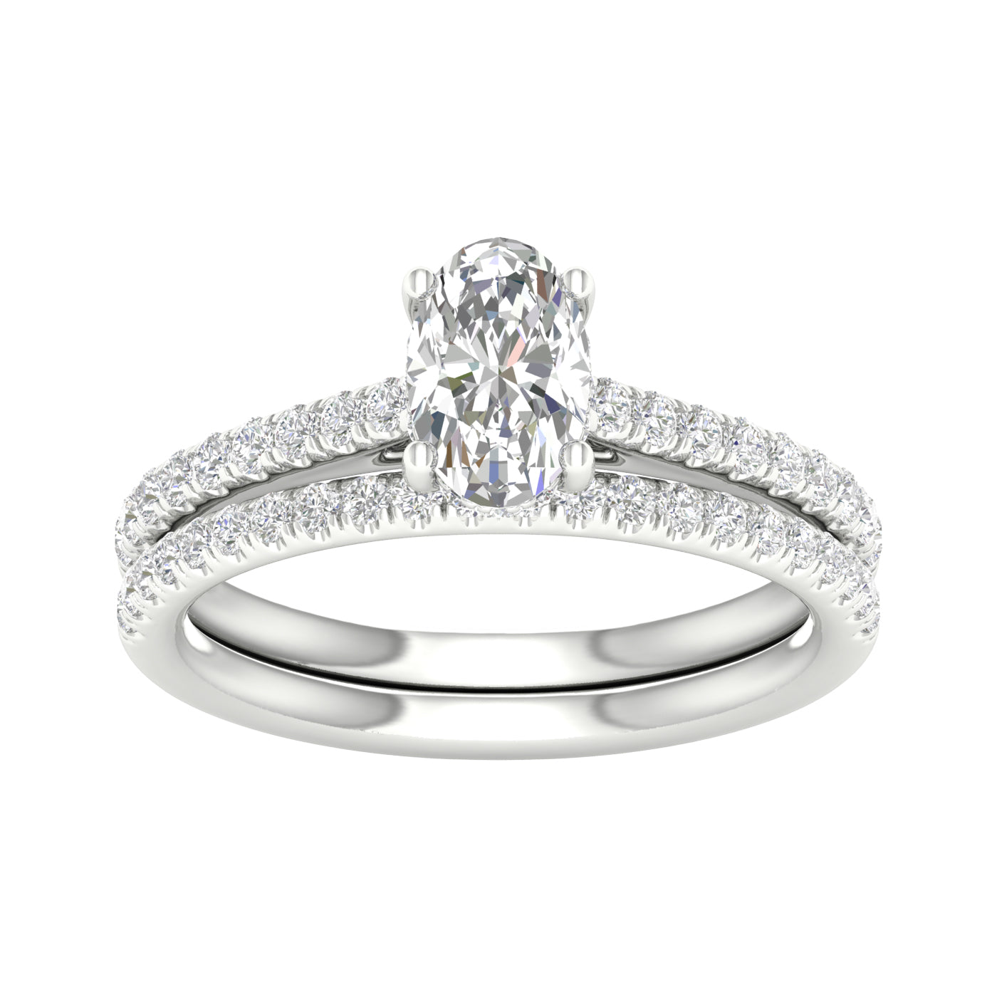 Platinum  1.50CT  Lab Diamond Bridal Ring