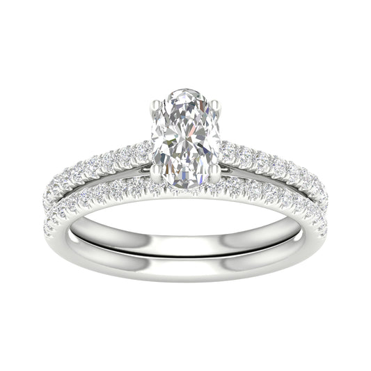 Platinum  1.50CT  Lab Diamond Bridal Ring