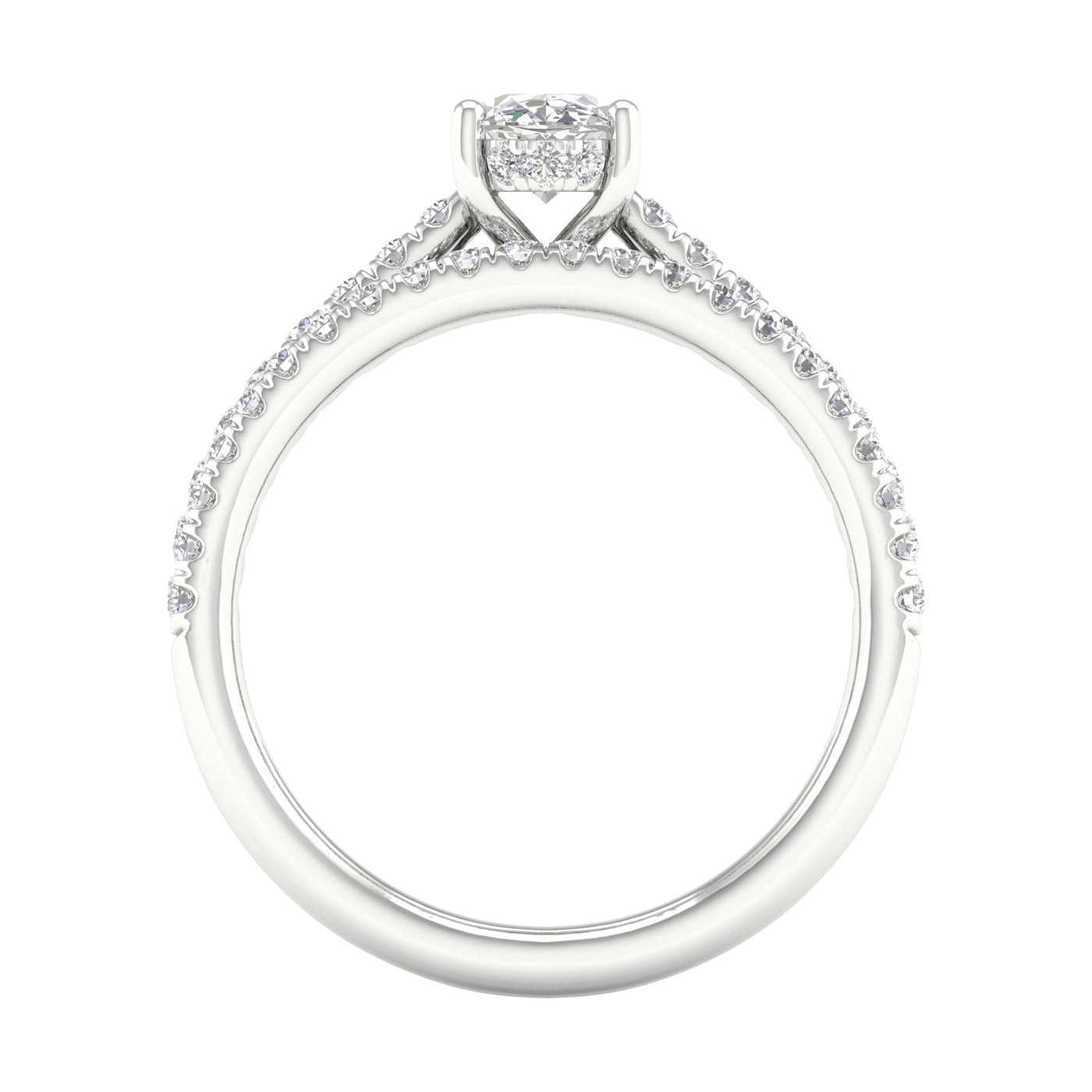Platinum  1.50CT  Lab Diamond Bridal Ring