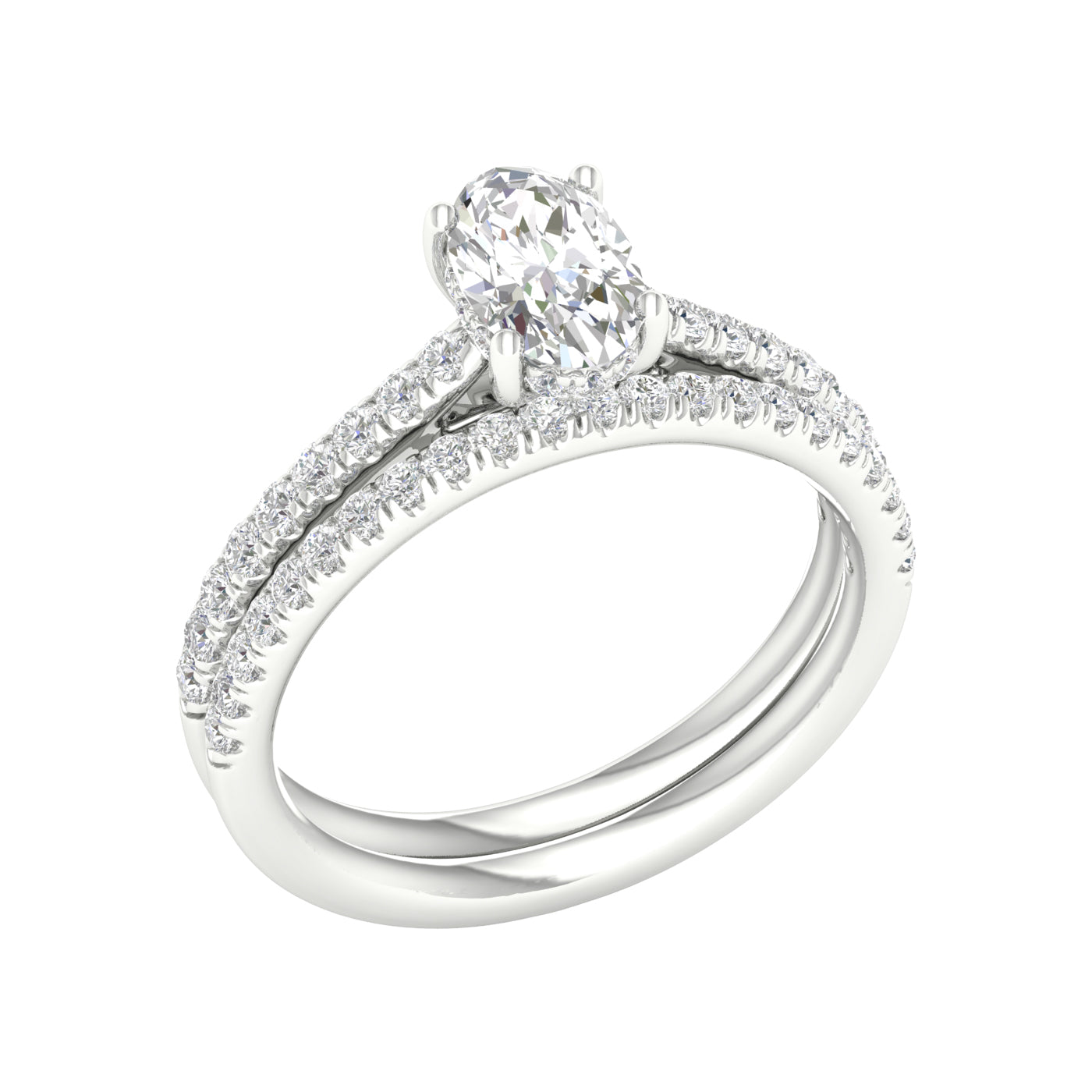 Platinum  1.50CT  Lab Diamond Bridal Ring