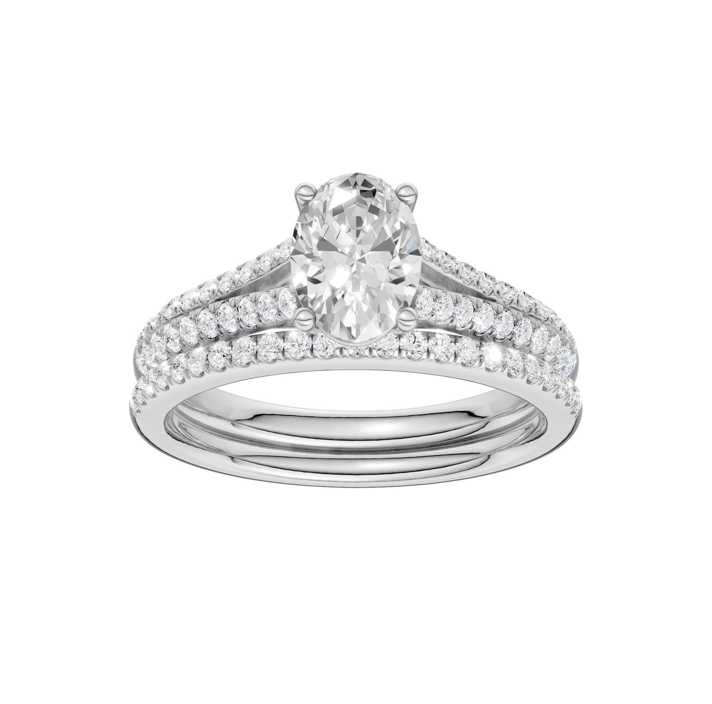 14K 1.40CT Lab Grown Bridal Set