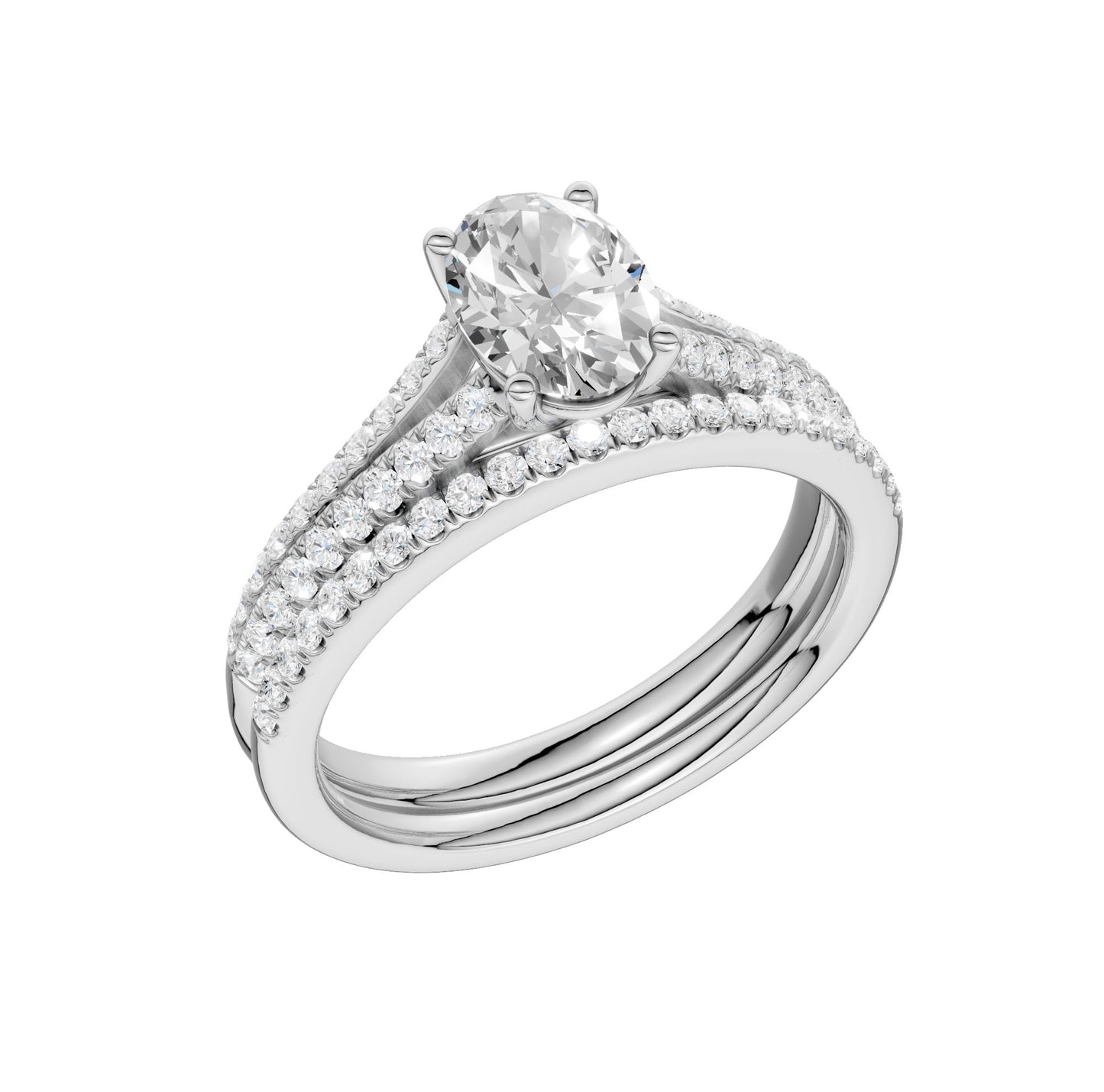 14K 1.40CT Lab Grown Bridal Set