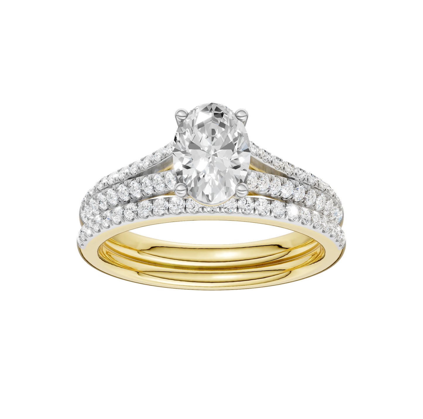 14K 1.40CT Lab Grown Bridal Set