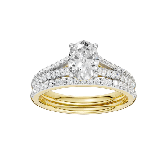 14K 1.40CT Lab Grown Bridal Set