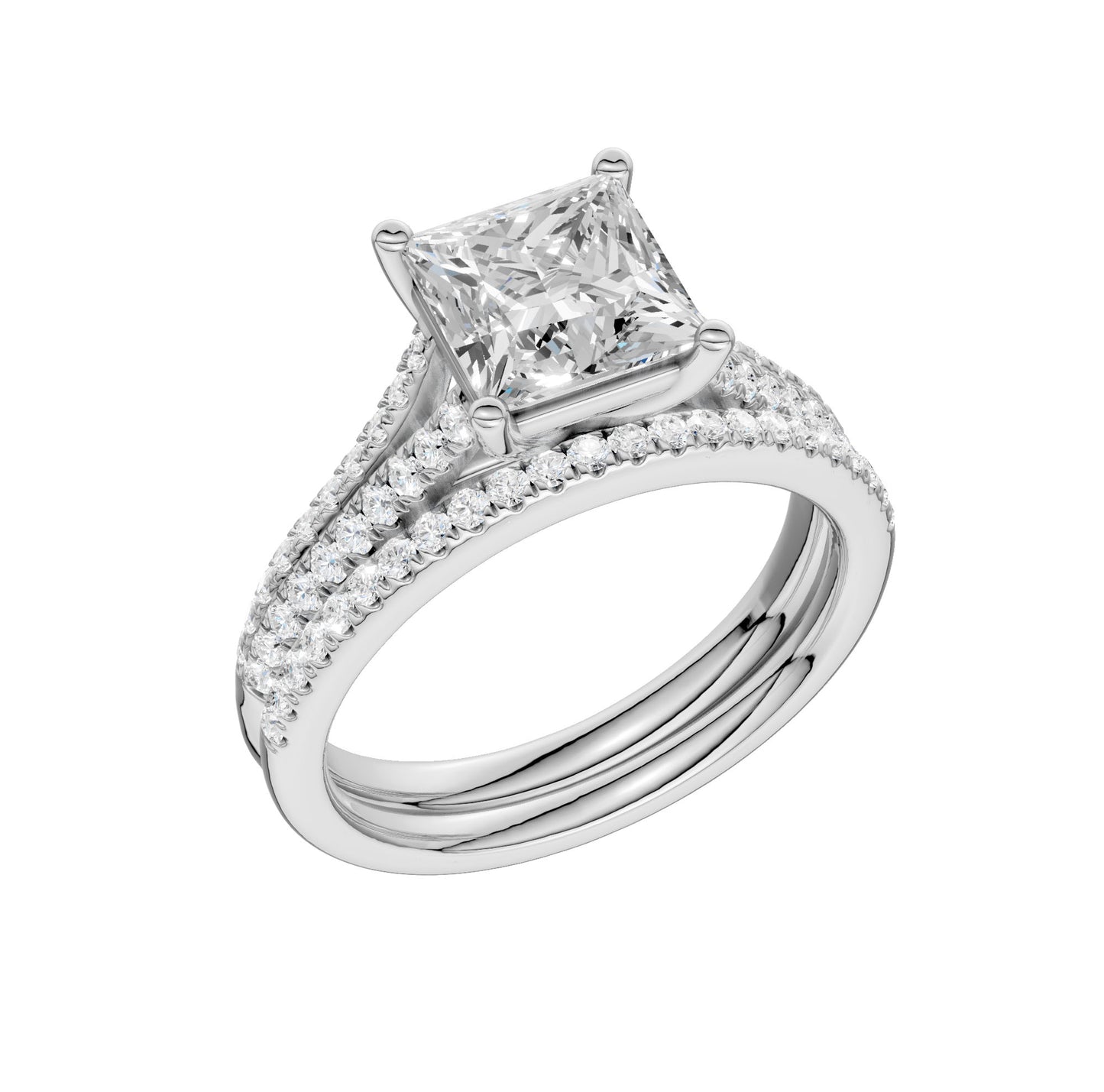 Certified Lab Grown 14K 2.40CT Diamond Bridal Set