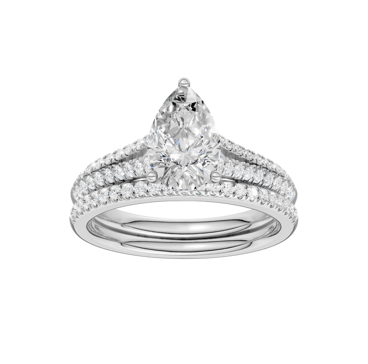 Certified Lab Grown 14K 1.40CT Diamond Bridal Set