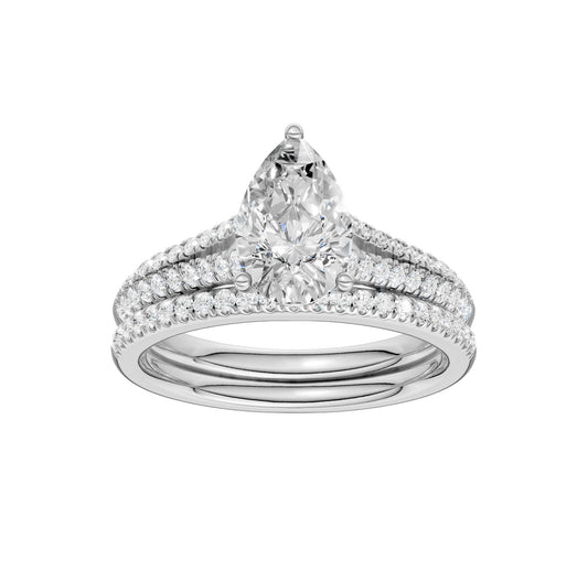 Certified Lab Grown 14K 1.40CT Diamond Bridal Set