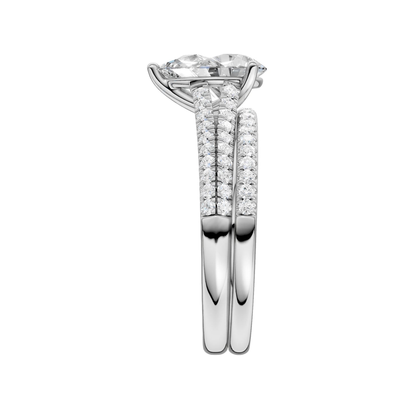 Certified Lab Grown 14K 1.40CT Diamond Bridal Set