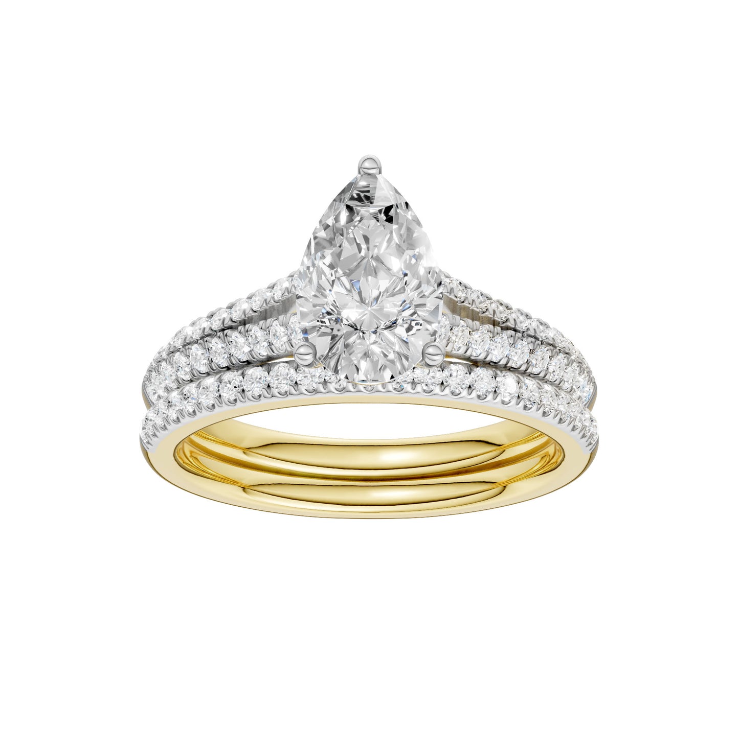 Certified Lab Grown 14K 1.40CT Diamond Bridal Set