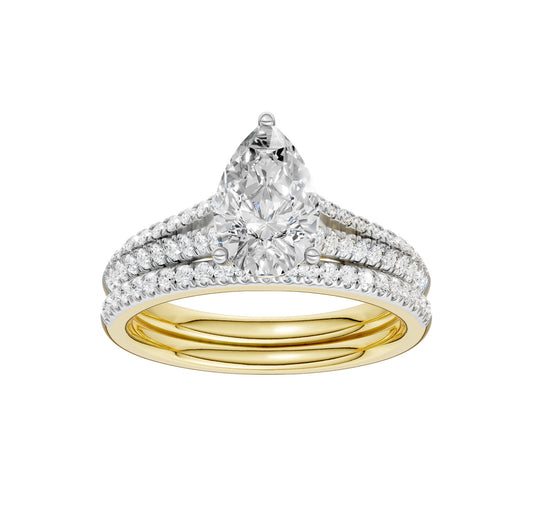 Certified Lab Grown 14K 1.40CT Diamond Bridal Set